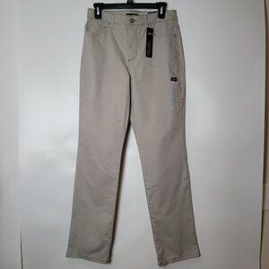 Lee Relaxed Fit Straight Leg High Rise Pants Beige Size 8 Medium New With Tags